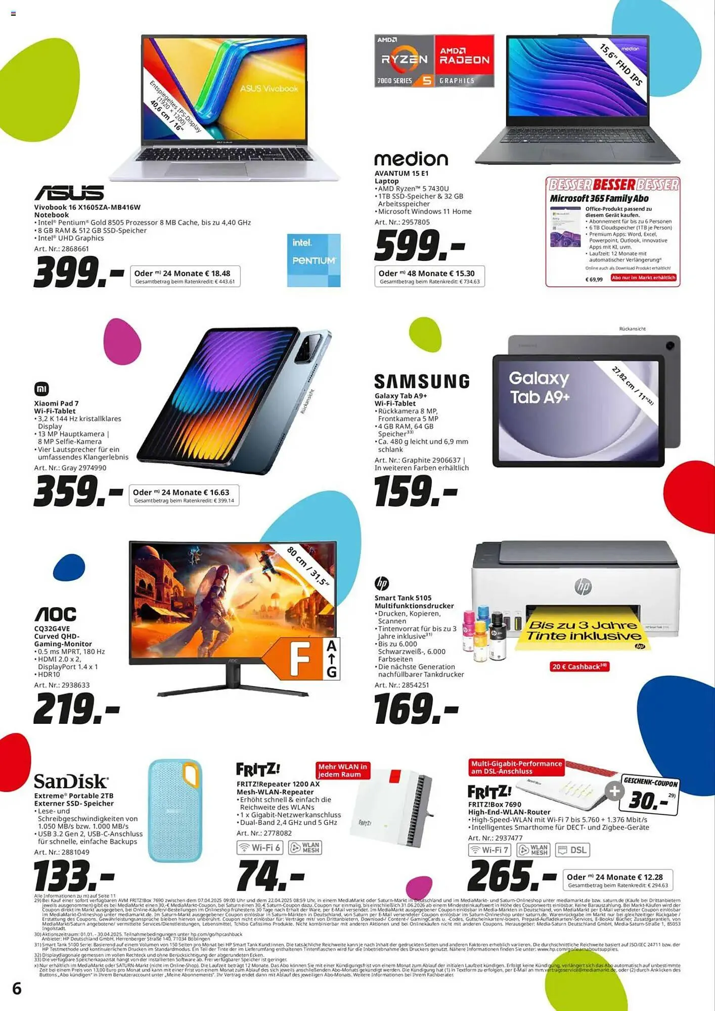 Saturn Prospekt von 7. April bis 22. April 2025 - Prospekt seite 6