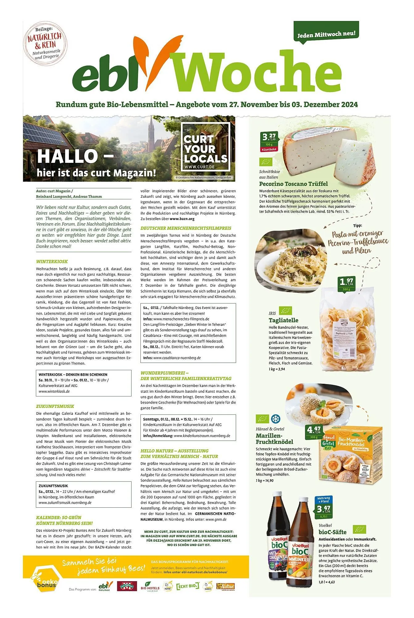 Ebl Naturkost Prospekt von 27. November bis 3. Dezember 2024 - Prospekt seite 1