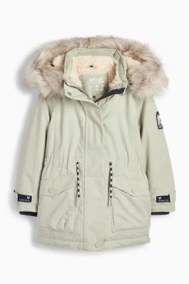 Rain jacket with hood - lined - waterproof