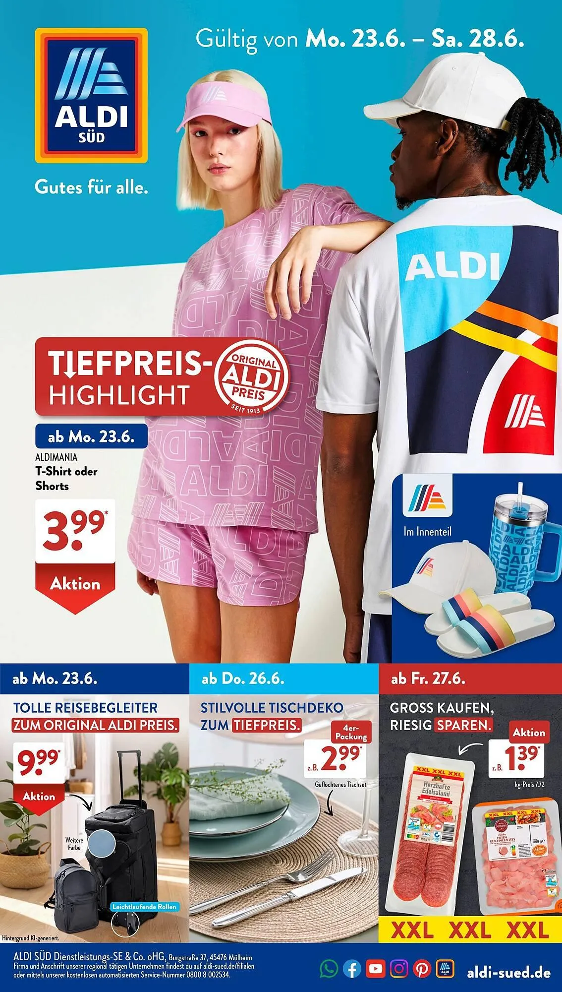 Aldi Süd Prospekt von 23. Juni bis 29. Juni 2025 - Prospekt seite 1