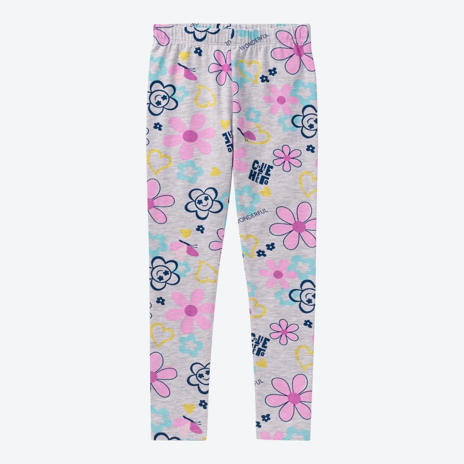 Kinder-Mädchen-Leggings mit bunten Blumen gemustert