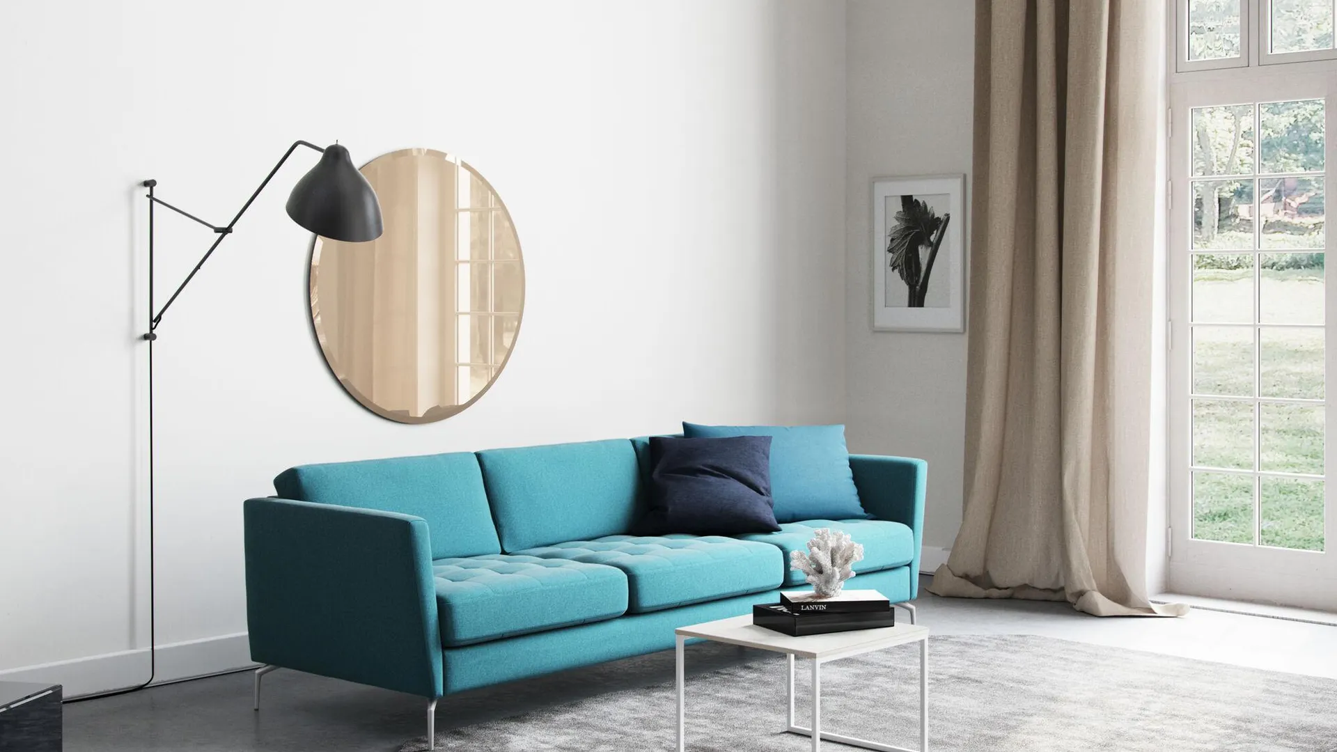 Osaka Ecksofa mit Loungemodul, getuftete Sitzfläche