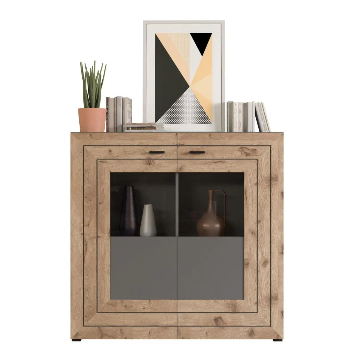 Highboard FRENO Oak/ grau