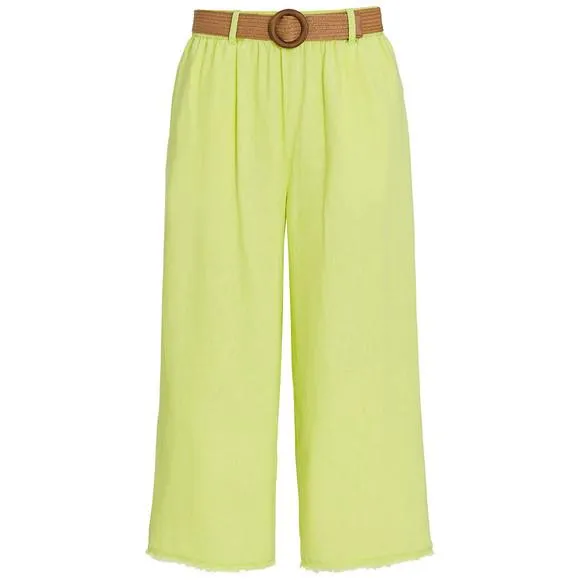 Damen Leinen-Culotte mit Gürtel