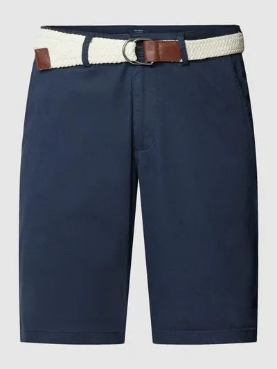 Bermudas mit französischen Eingrifftaschen in marine