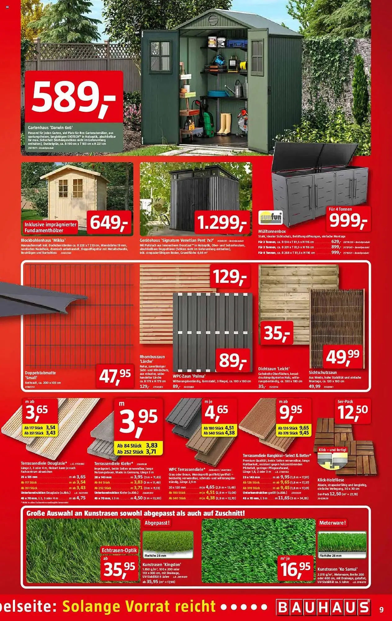 Bauhaus Prospekt von 1. März bis 29. März 2025 - Prospekt seite 9