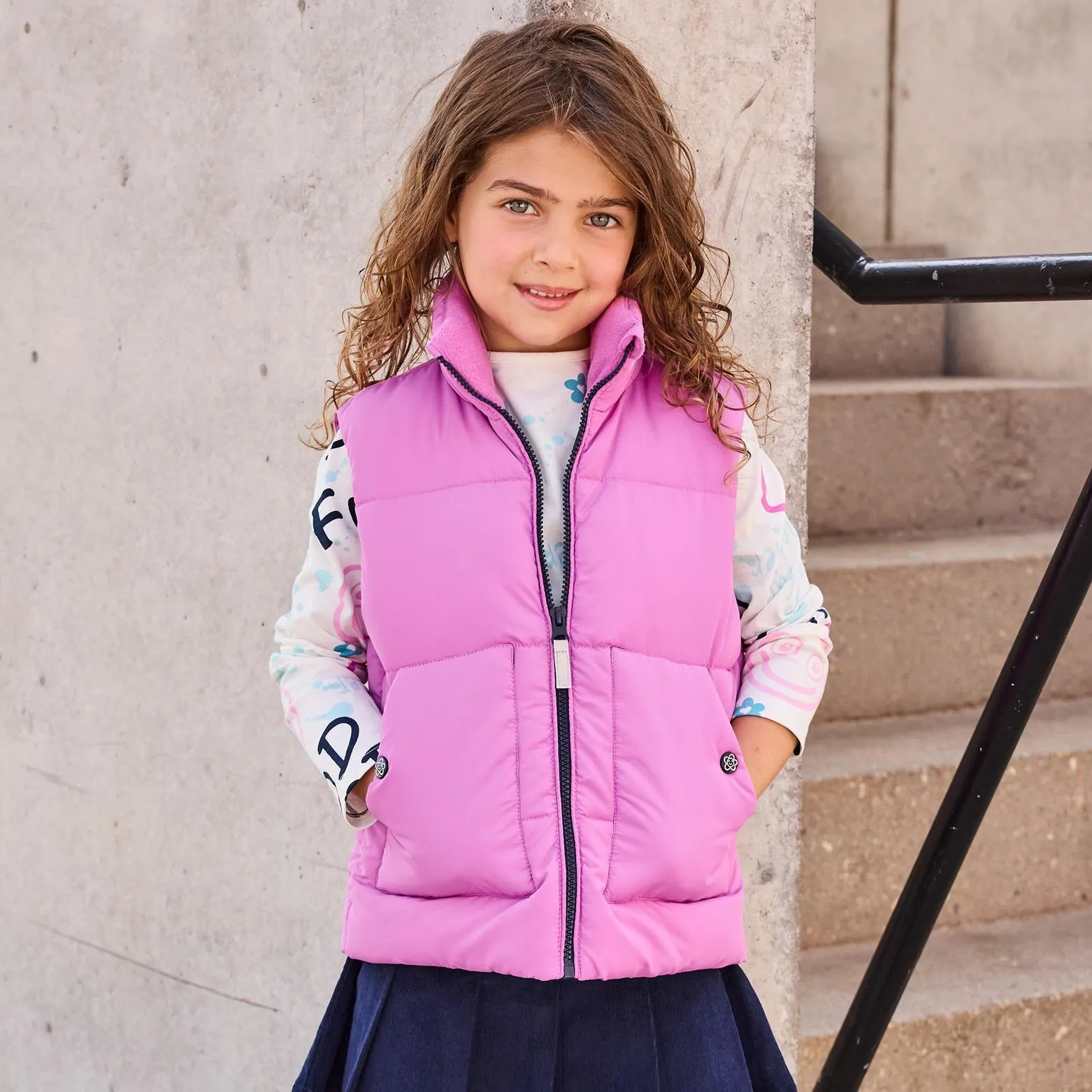 Kinder-Mädchen-Weste mit Reflektoren