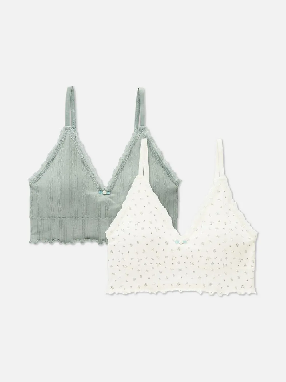 Bügelllose Triangel-BHs, 2er-Pack