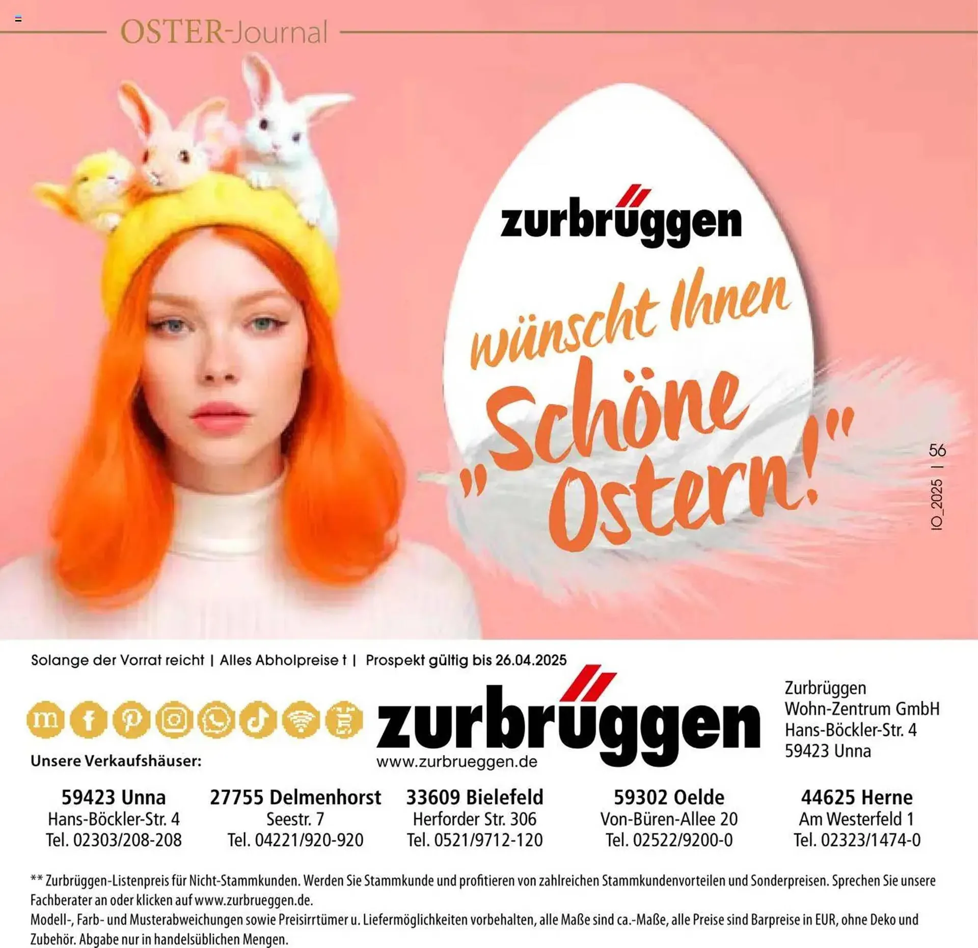 Zurbrüggen Prospekt von 11. April bis 26. April 2025 - Prospekt seite 56