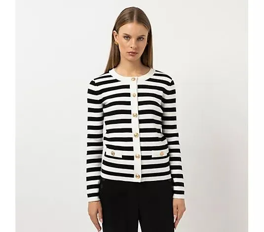 STEFFEN SCHRAUT Strickjacke Rippenstrick Schmuckknöpfe figurbetont