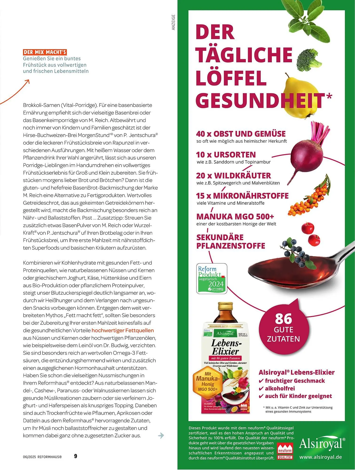 Reformhaus Prospekt von 1. Juni bis 30. Juni 2025 - Prospekt seite 9
