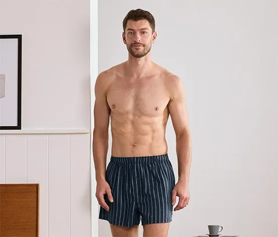 Flanelové boxerky, 2 ks, s celoplošnou potlačou a prúžkované