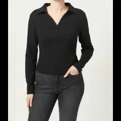 Geripptes Poloshirt Janina, mit Kragen