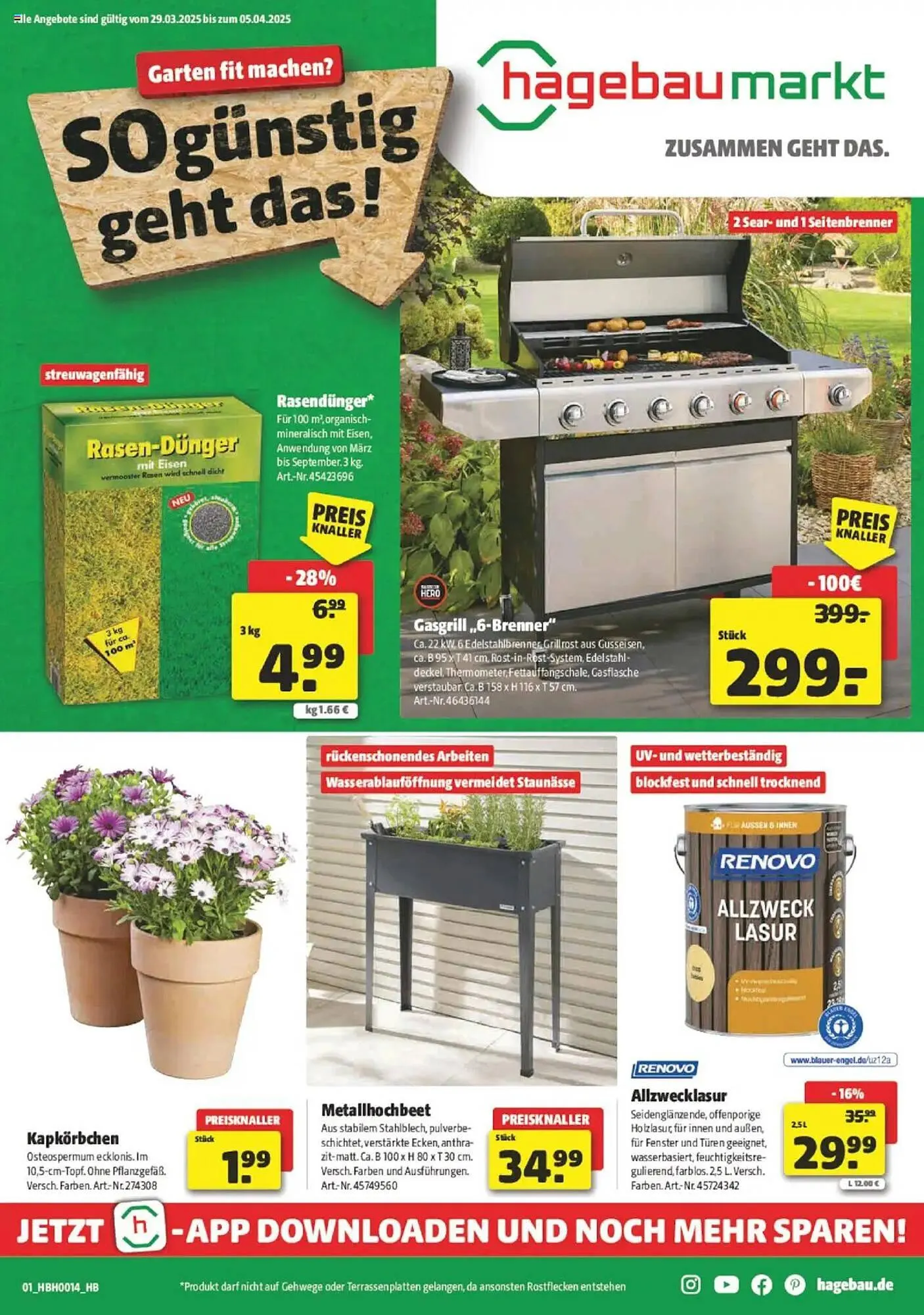 Hagebau Prospekt von 29. März bis 5. April 2025 - Prospekt seite 1