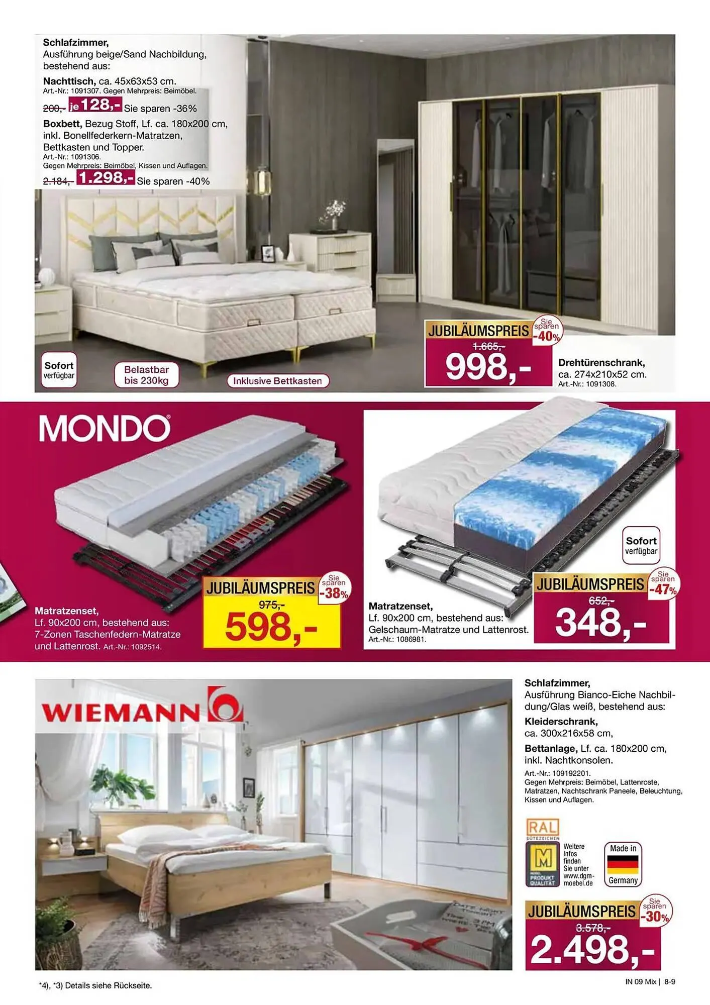 Möbel Inhofer Prospekt von 16. April bis 2. Mai 2026 - Prospekt seite 9