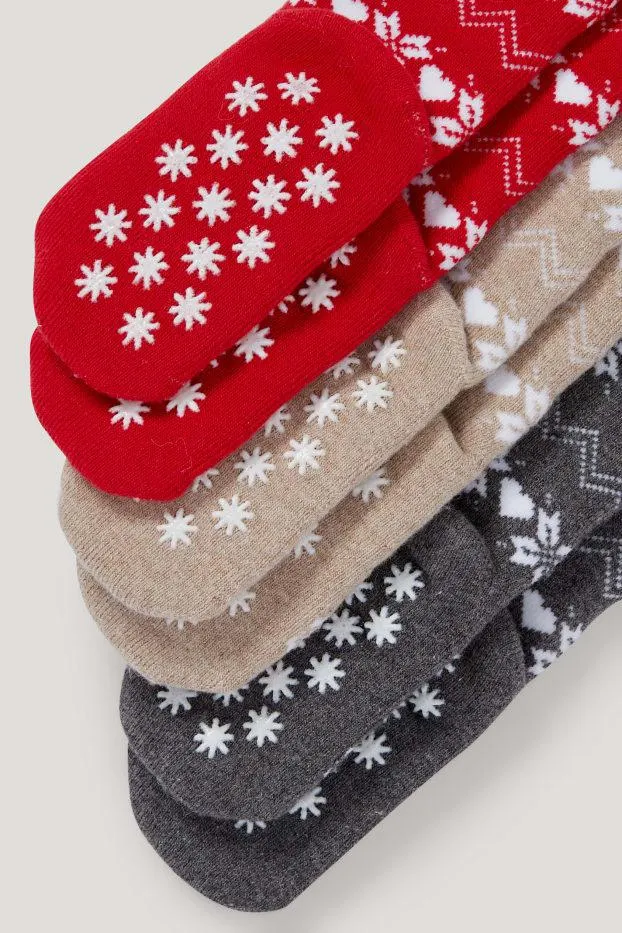 Set van 3 paar - baby-antislipsokken voor kerst