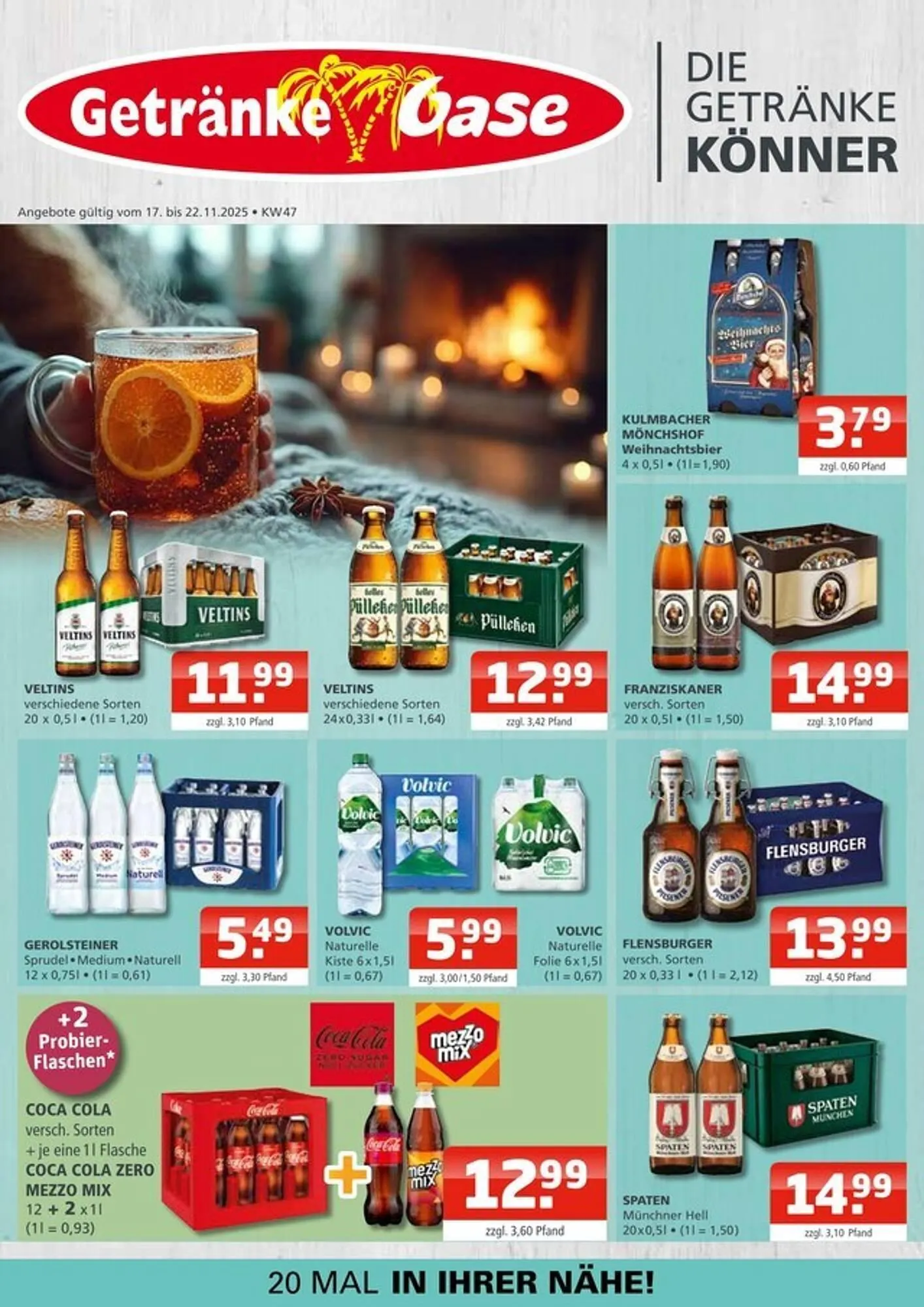 Getränke Oase Prospekt von 17. November bis 22. November 2025 - Prospekt seite 1