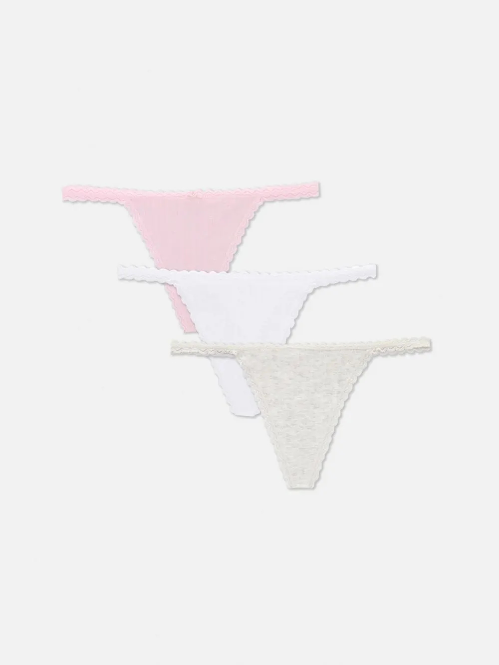 Stringtangas mit Spitzendetails, 3er-Pack