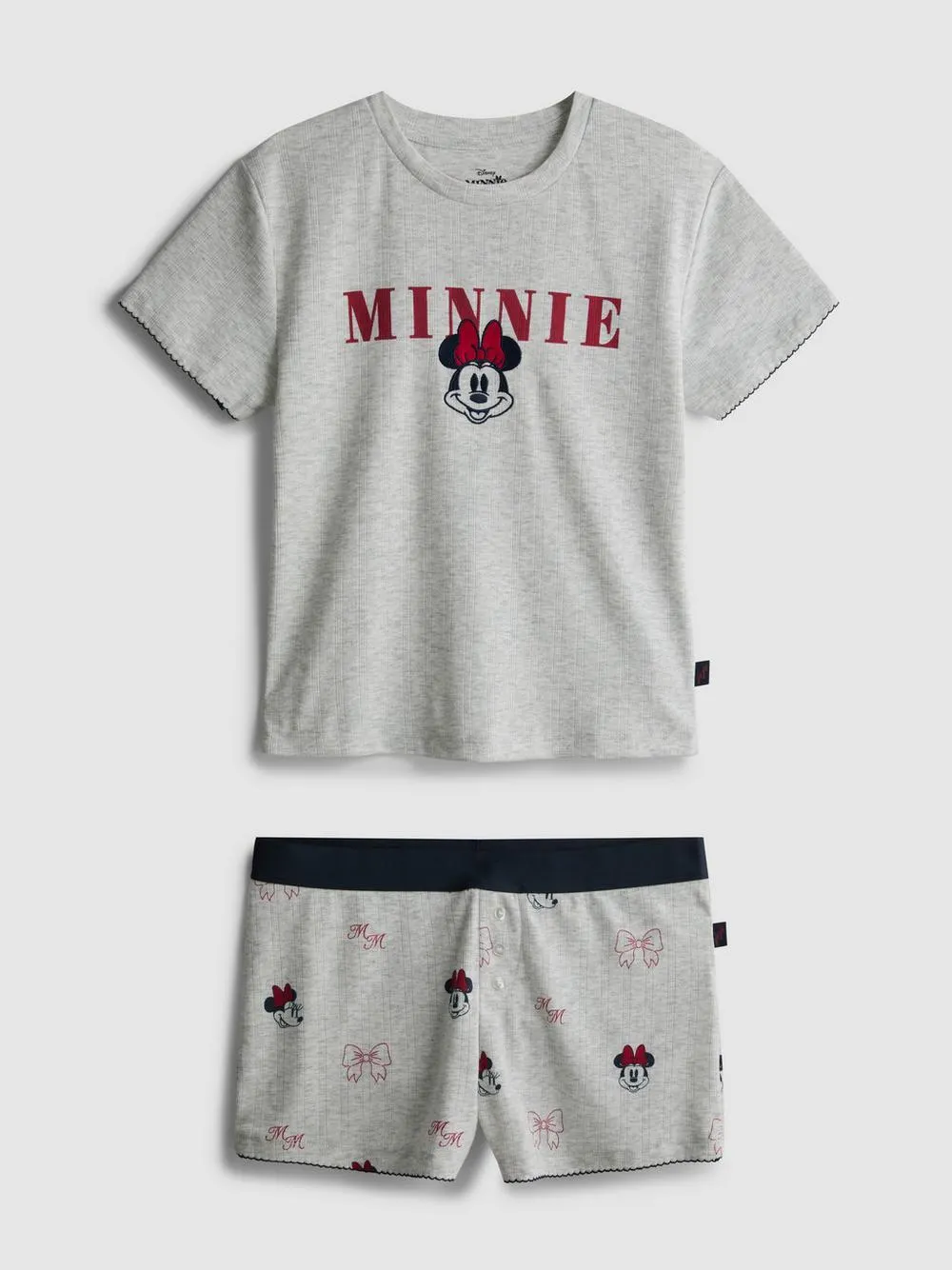 Kurzer „Disney Minnie Maus“ Pointelle-Schlafanzug