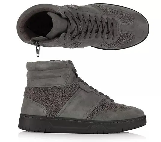 VITAFORM Damen-HIghtopsneaker Leder/Teddyfell Reißverschluss Sohle Marla