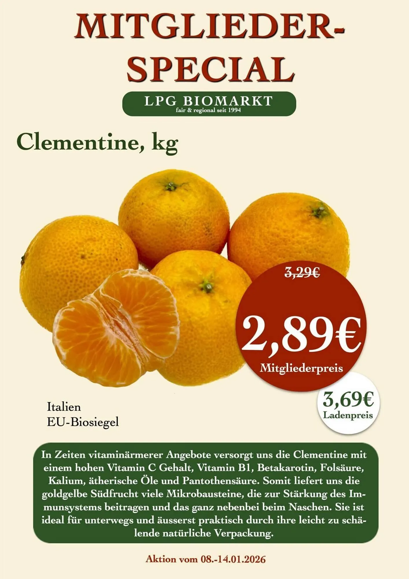 LPG Biomarkt Prospekt von 8. Januar bis 14. Januar 2026 - Prospekt seite 13