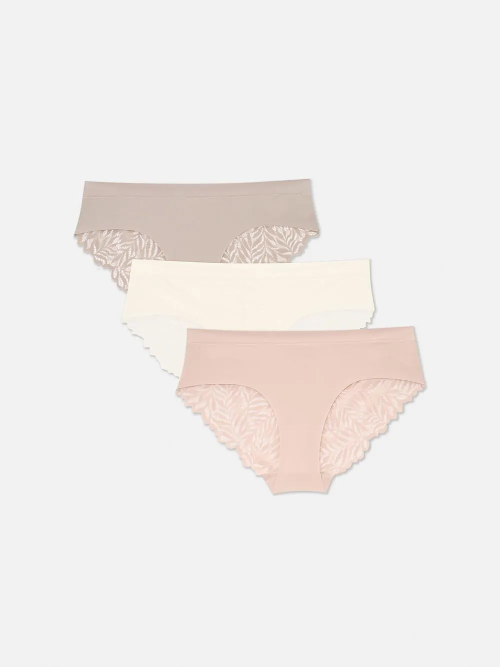 Brazil-Tangas mit Spitzenrückseite, 3er-Pack