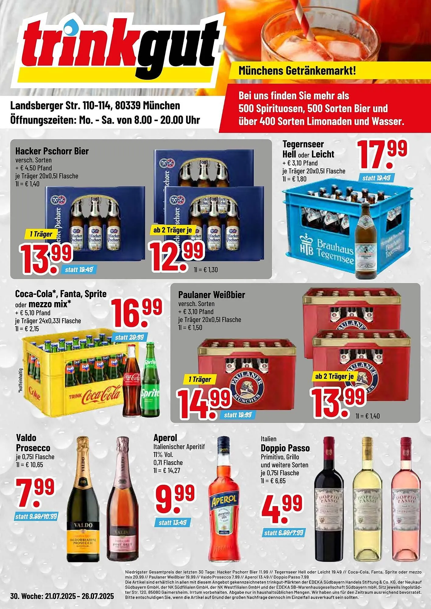 trinkgut Prospekt von 21. Juli bis 26. Juli 2025 - Prospekt seite 1