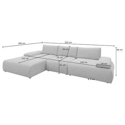 Hoekbank FRYA met chaise longue