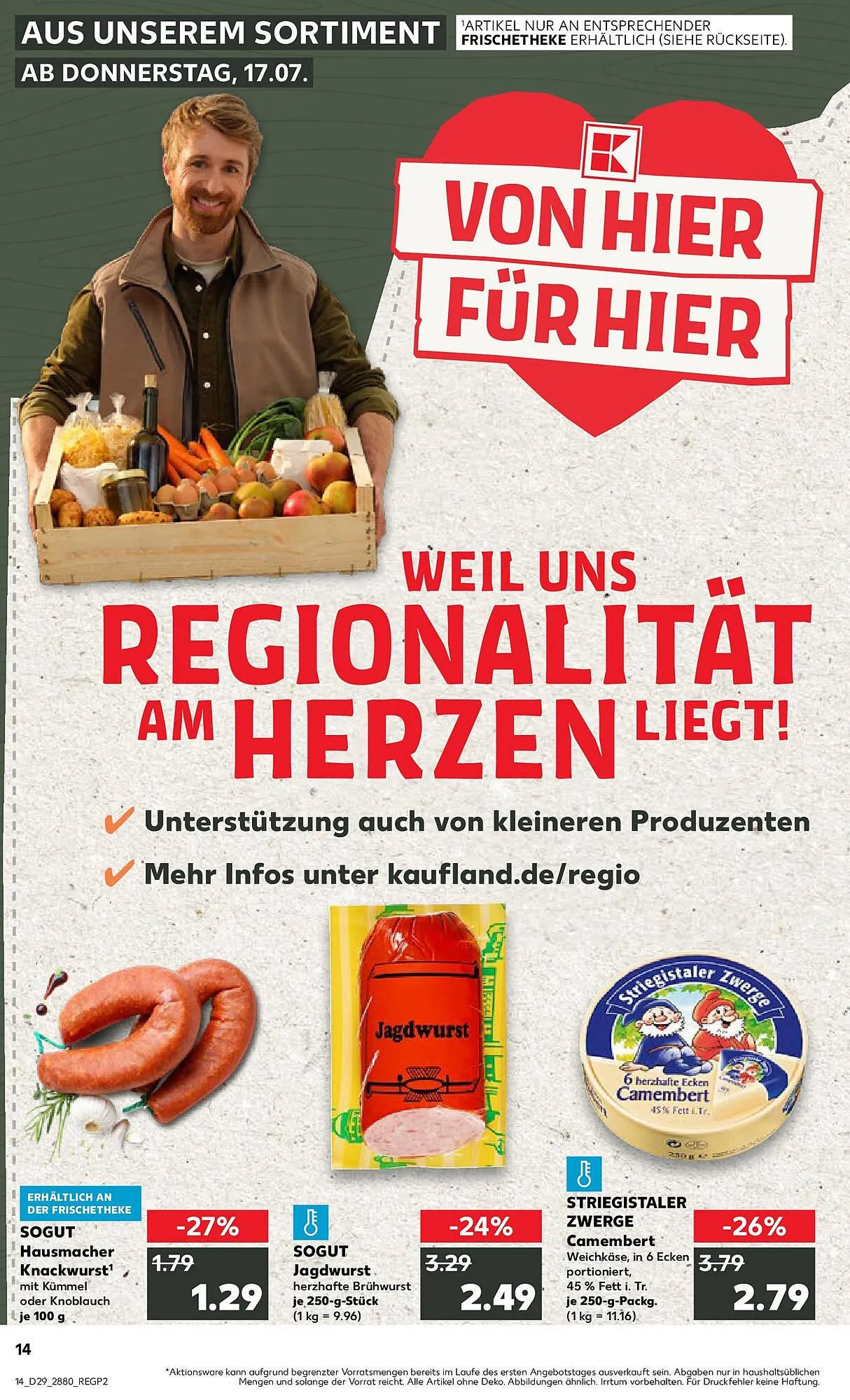 Kaufland Regio Prospekt von 16. Juli bis 23. Juli 2025 - Prospekt seite 1
