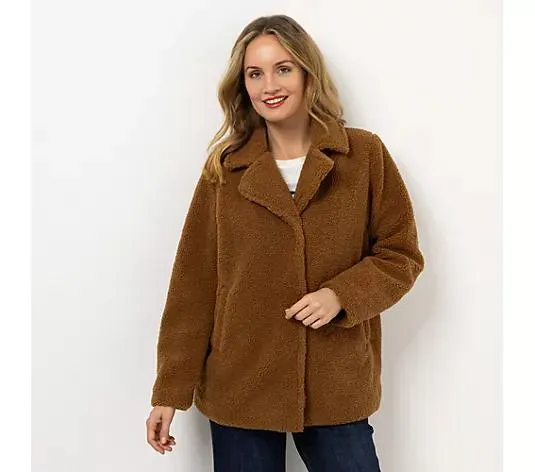 STRANDFEIN Outdoorjacke Materialmix Teddy & Stepp figurumspielend