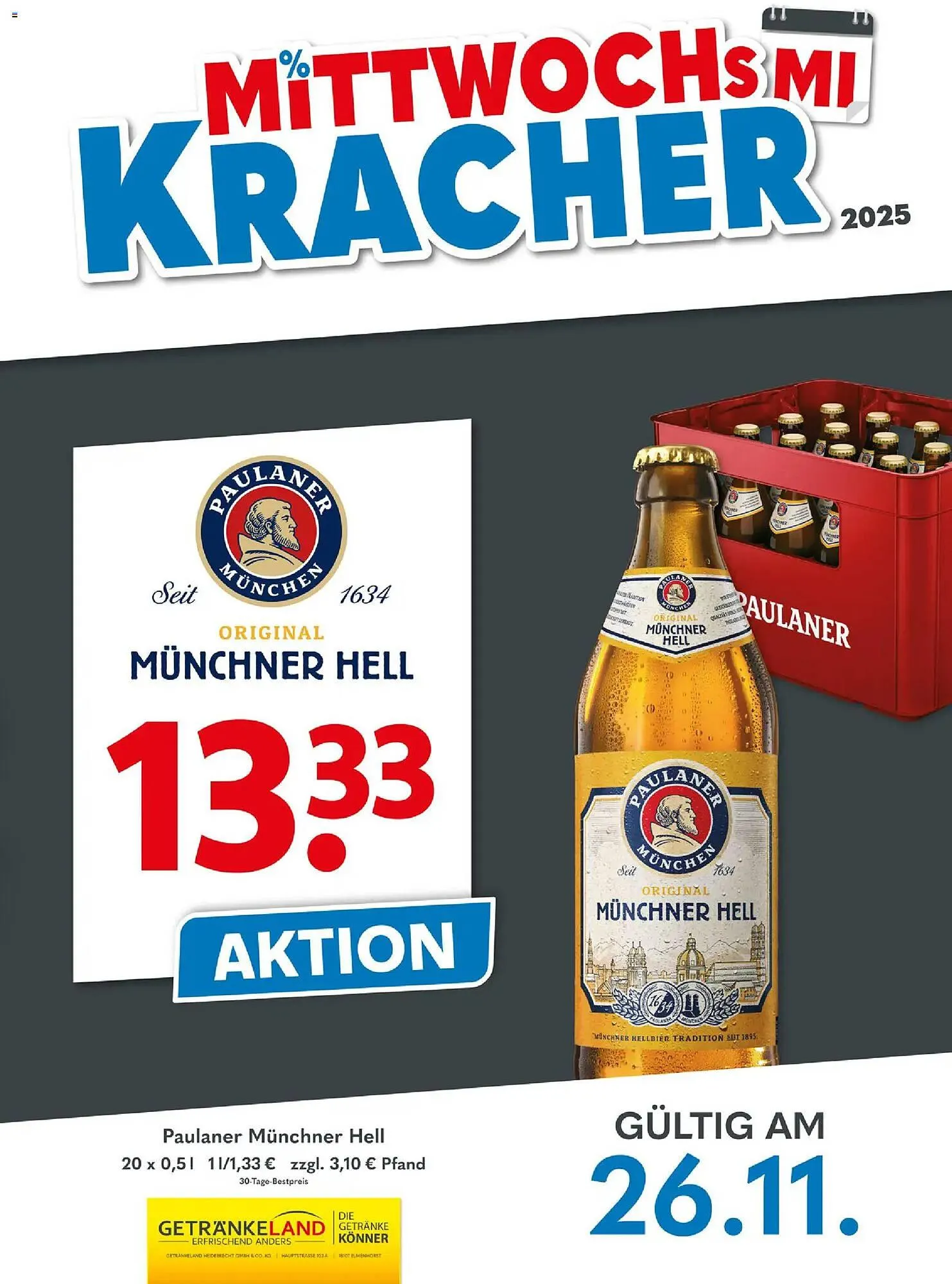 Getränkeland Prospekt von 26. November bis 26. November 2025 - Prospekt seite 1