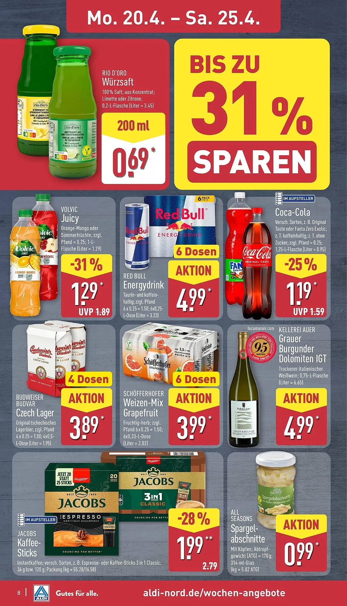 Aldi Nord Prospekt von 20. April bis 25. April 2026 - Prospekt seite 8