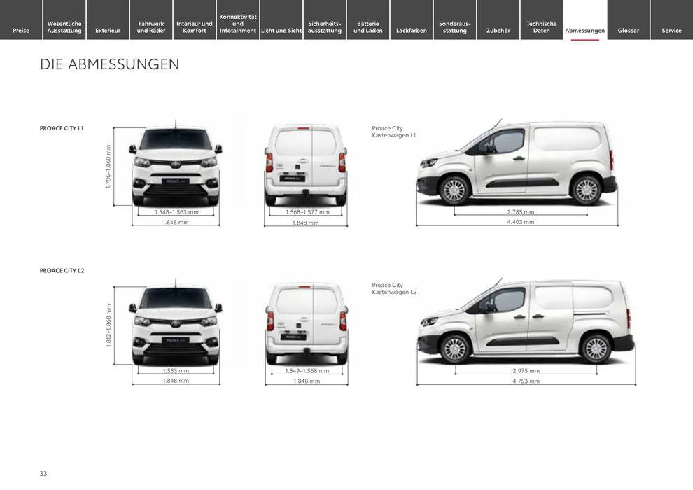 Toyota Proace City / Proace City Electric von 9. April bis 9. April 2025 - Prospekt seite 33