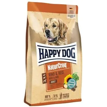 HAPPY DOG NaturCroq Trockenfutter Hund Adult, Rind & Reis 4 kg