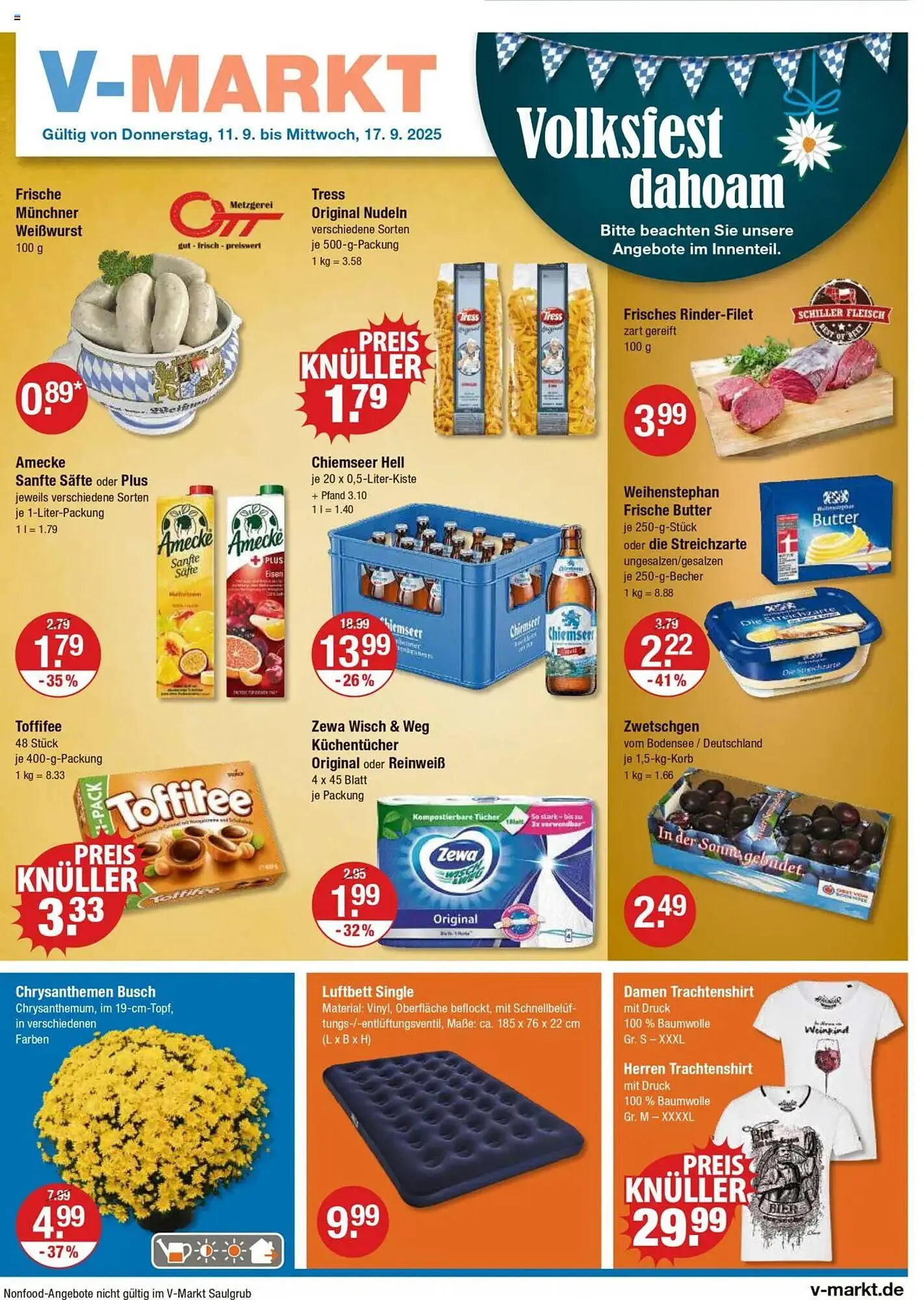 V Markt Prospekt von 11. September bis 17. September 2025 - Prospekt seite 1