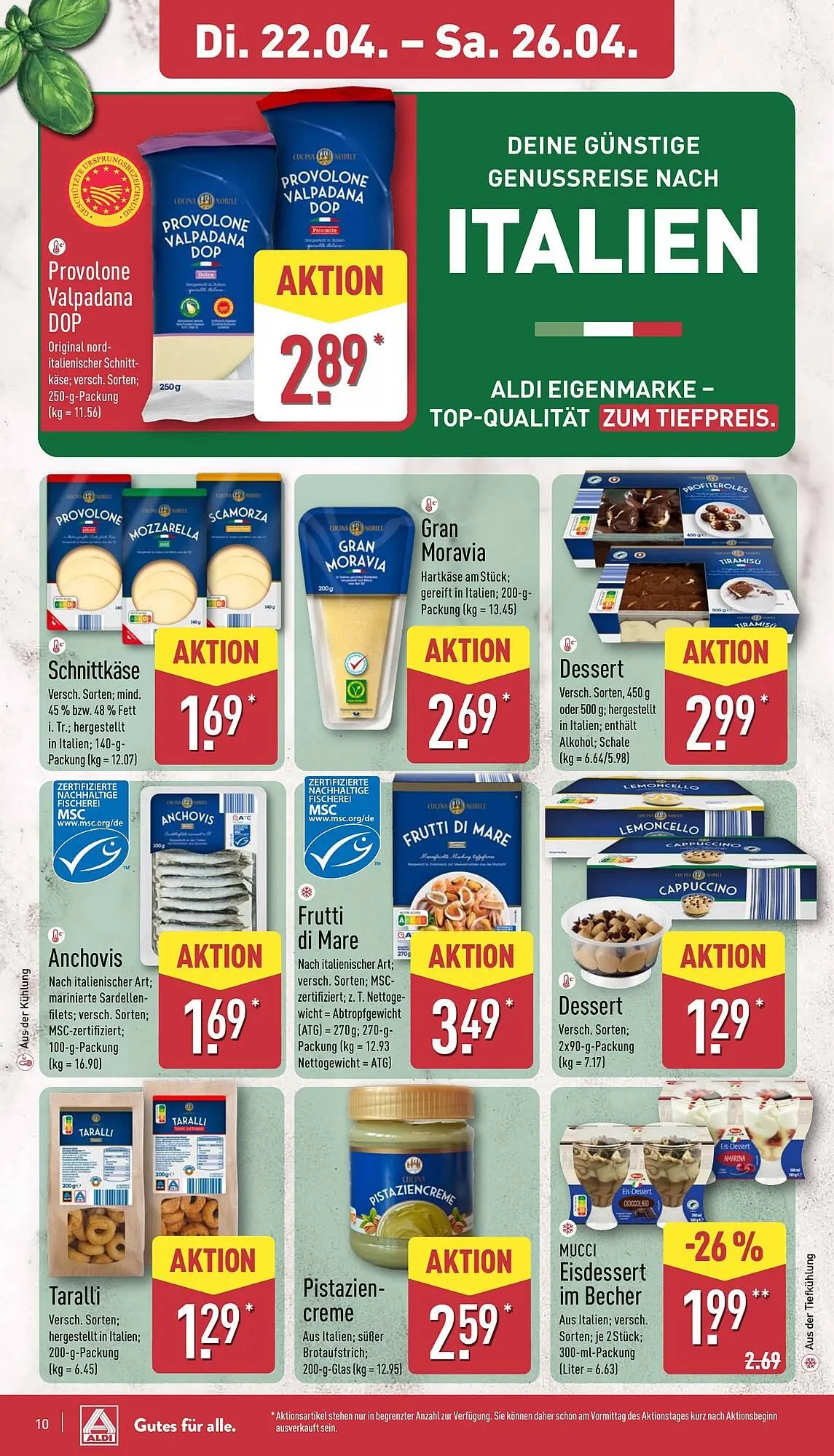 Aldi Nord Prospekt von 22. April bis 26. April 2025 - Prospekt seite 10