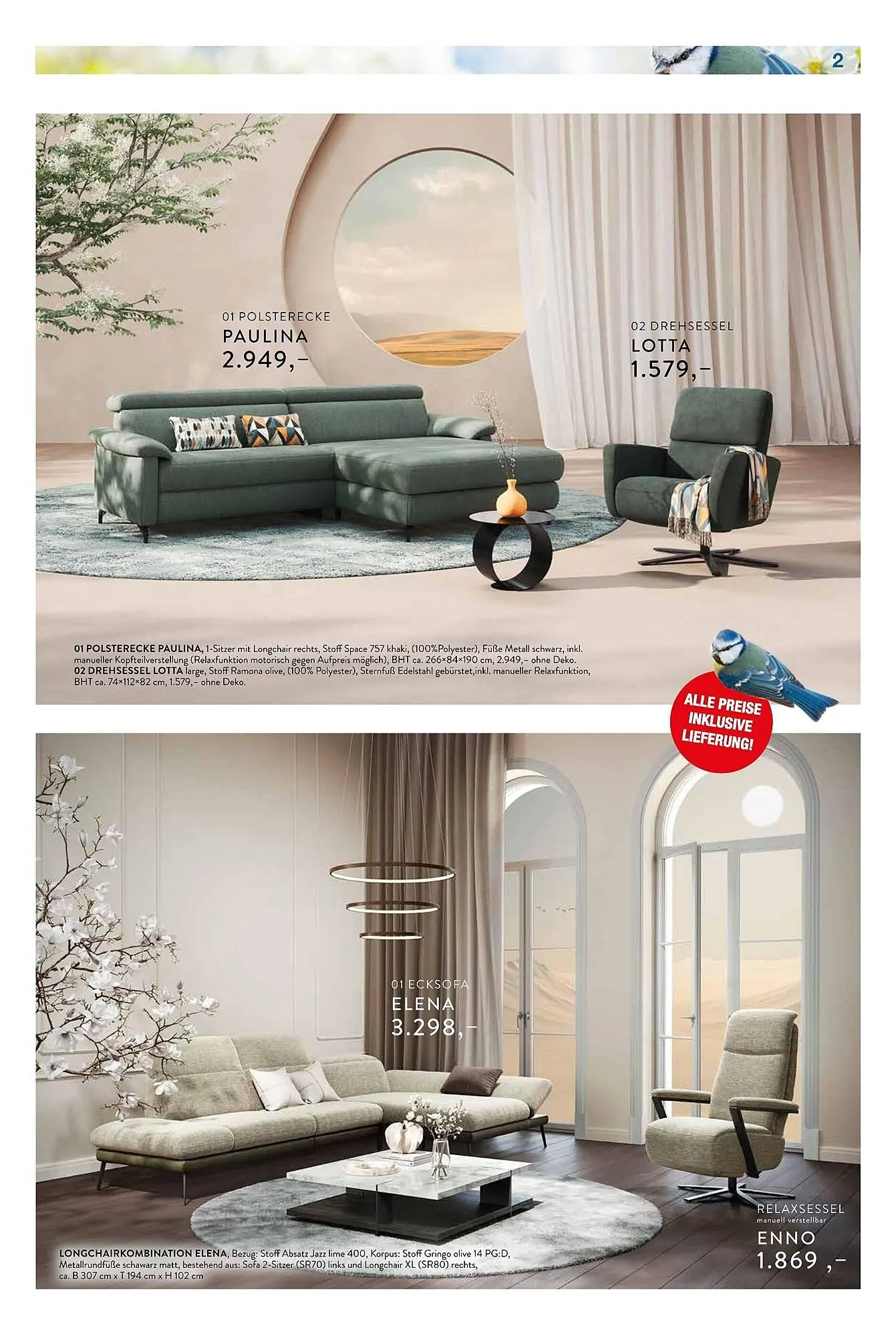 külkens+sohn Polstermöbel Prospekt von 15. März bis 12. April 2025 - Prospekt seite 2