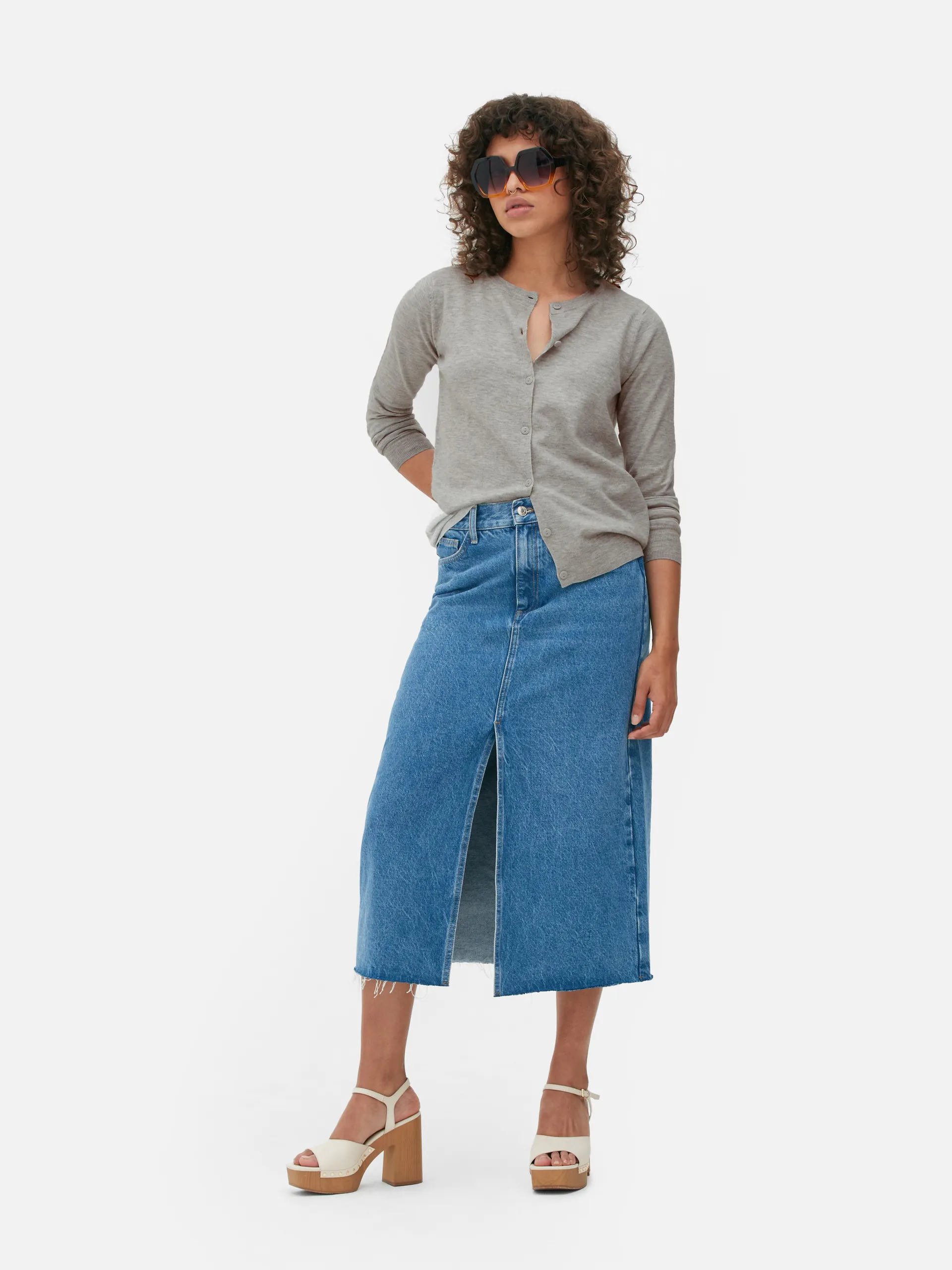 Cárdigan con cuello redondo