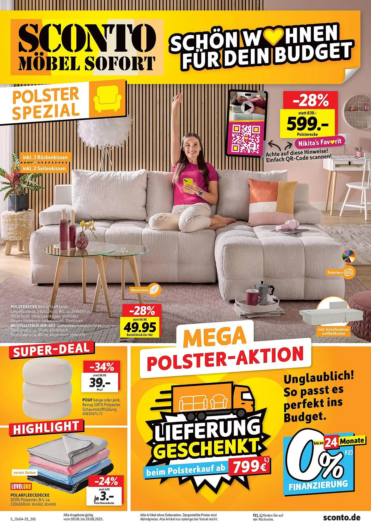 SCONTO Prospekt von 9. August bis 29. August 2025 - Prospekt seite 1