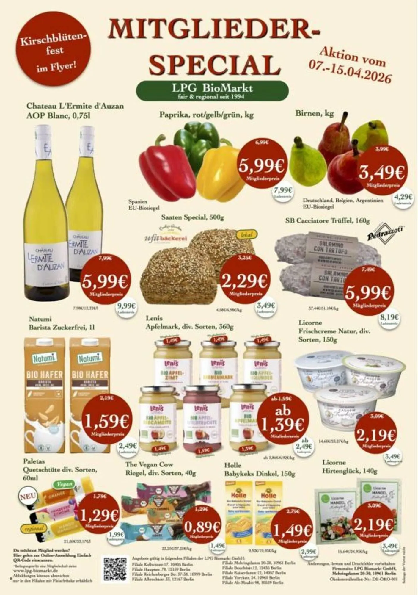 LPG Biomarkt Prospekt von 7. April bis 15. April 2026 - Prospekt seite 1