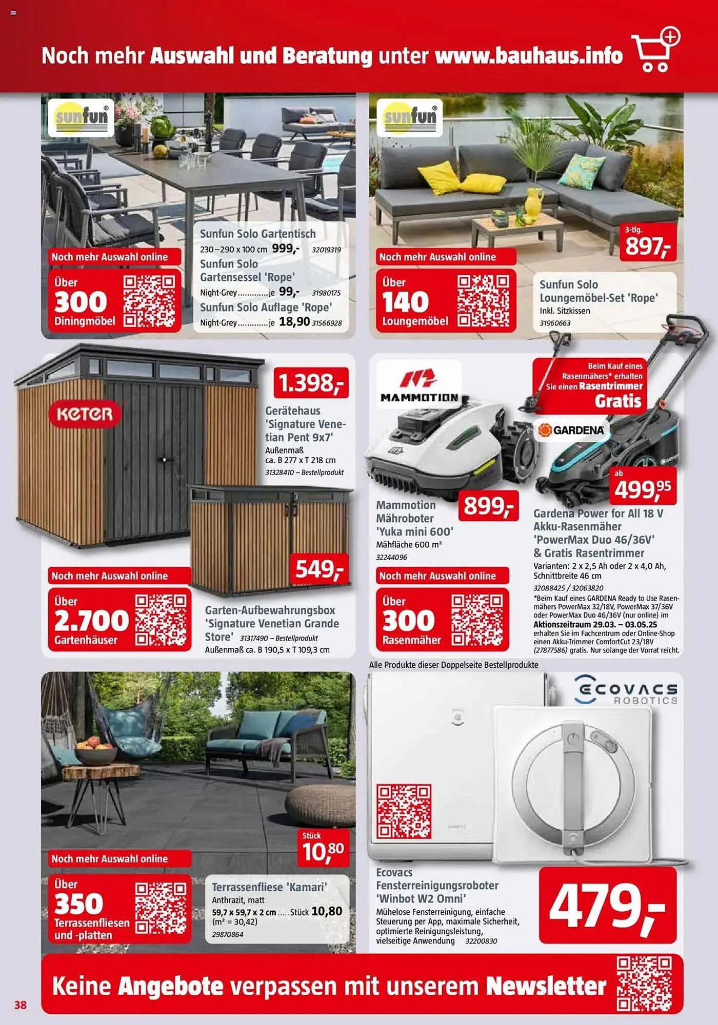 Bauhaus Prospekt von 29. März bis 3. Mai 2025 - Prospekt seite 38