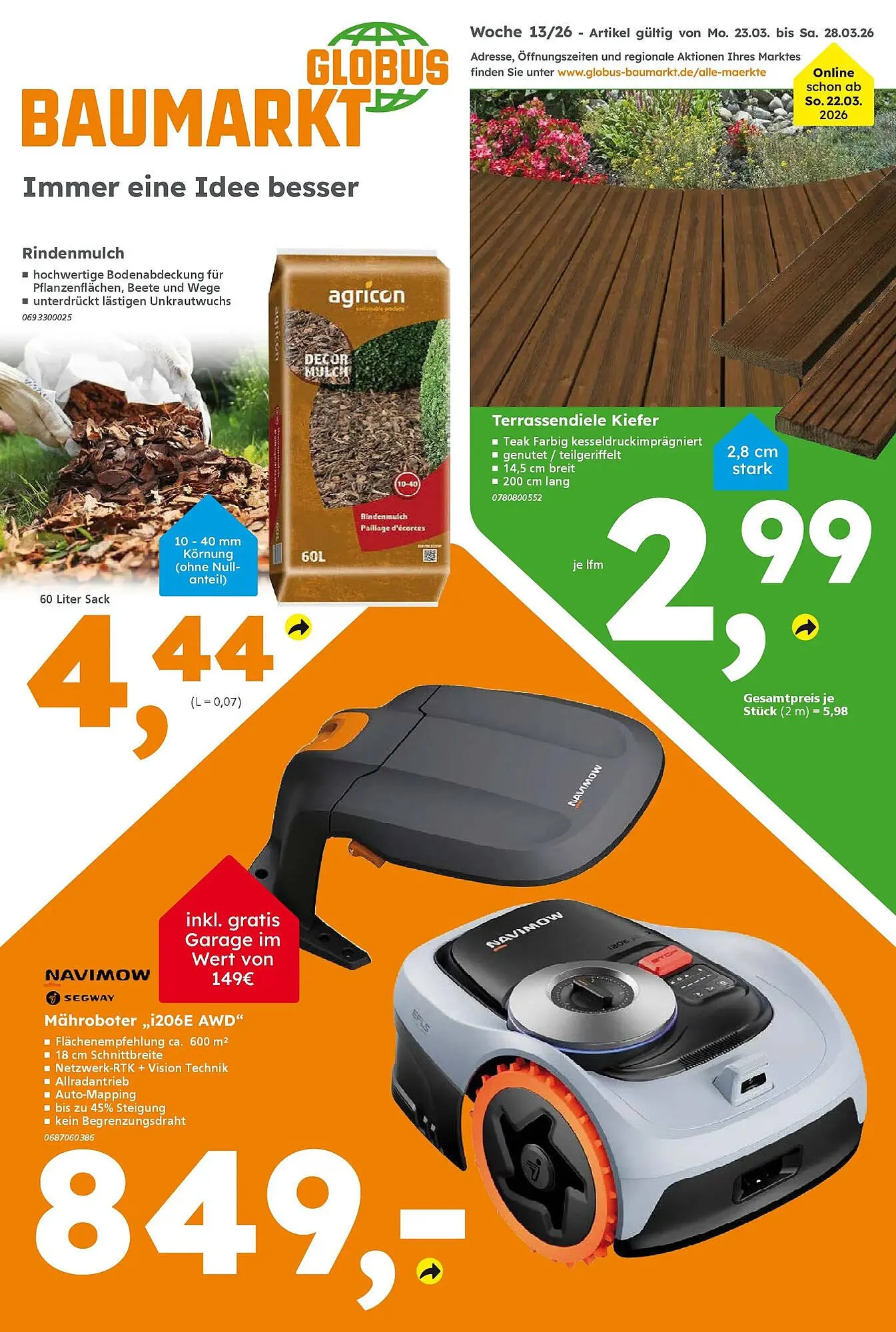 Globus Baumarkt Prospekt von 23. März bis 29. März 2026 - Prospekt seite 1