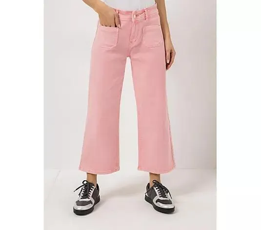 ANNI FOR FRIENDS Hose, 7/8 Länge 4-Pocket-Style elastisches Material gerades weites Bein