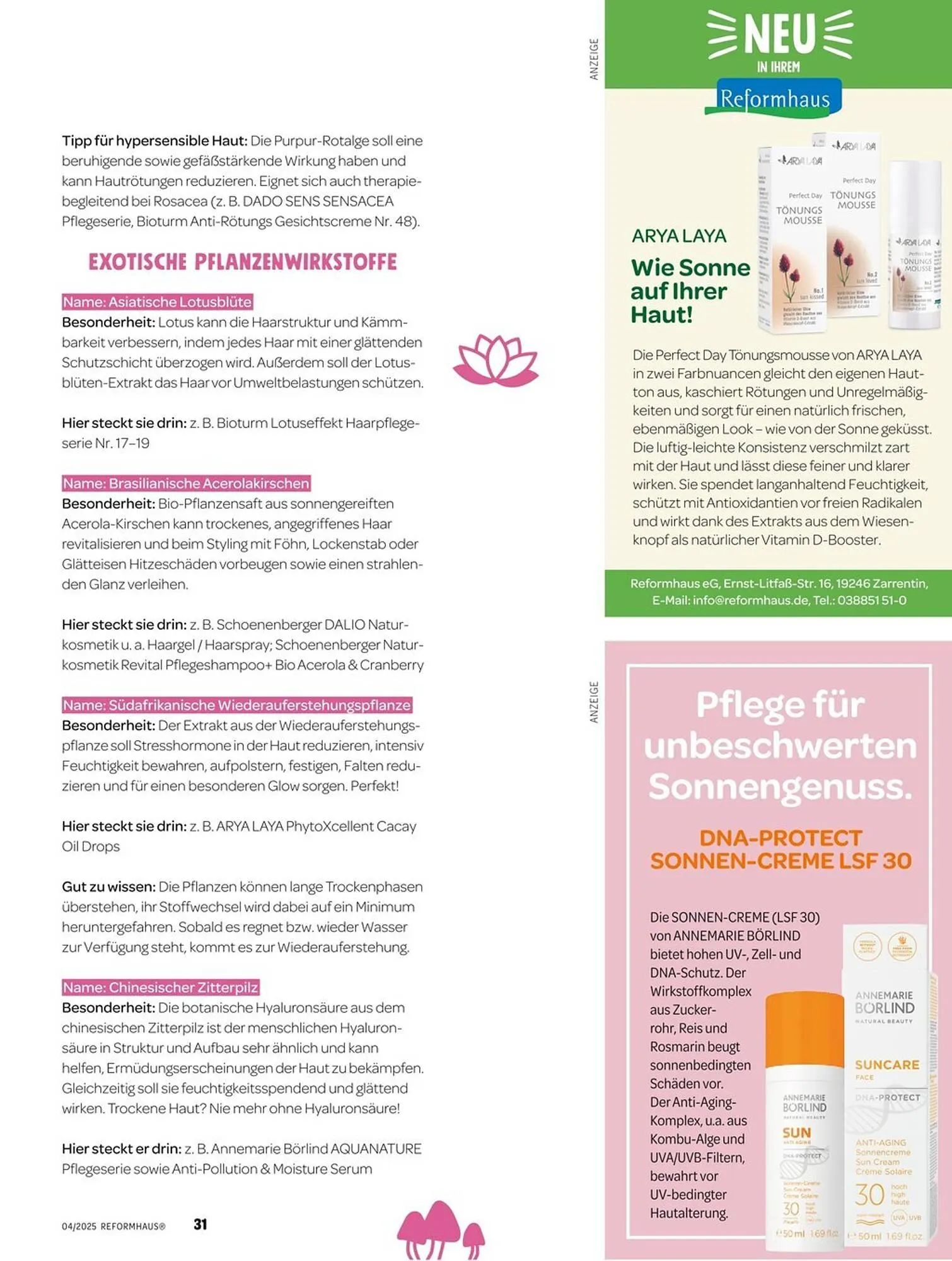 Reformhaus Prospekt von 1. April bis 30. April 2025 - Prospekt seite 31