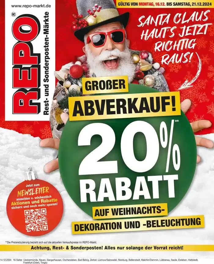 Tolles Angebot für Schnäppchenjäger von 15. Dezember bis 29. Dezember 2024 - Prospekt seite 1