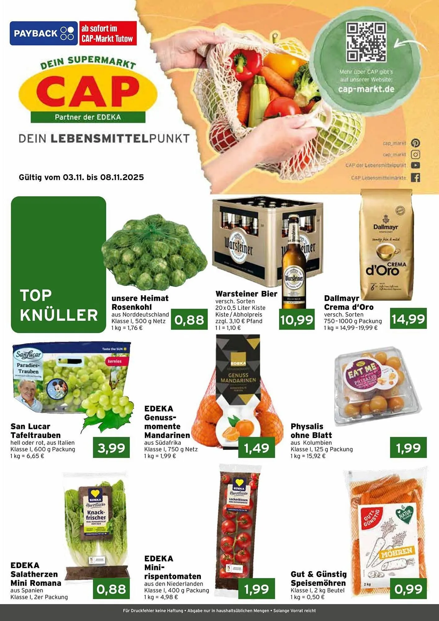 CAP Markt Prospekt von 3. November bis 8. November 2025 - Prospekt seite 1