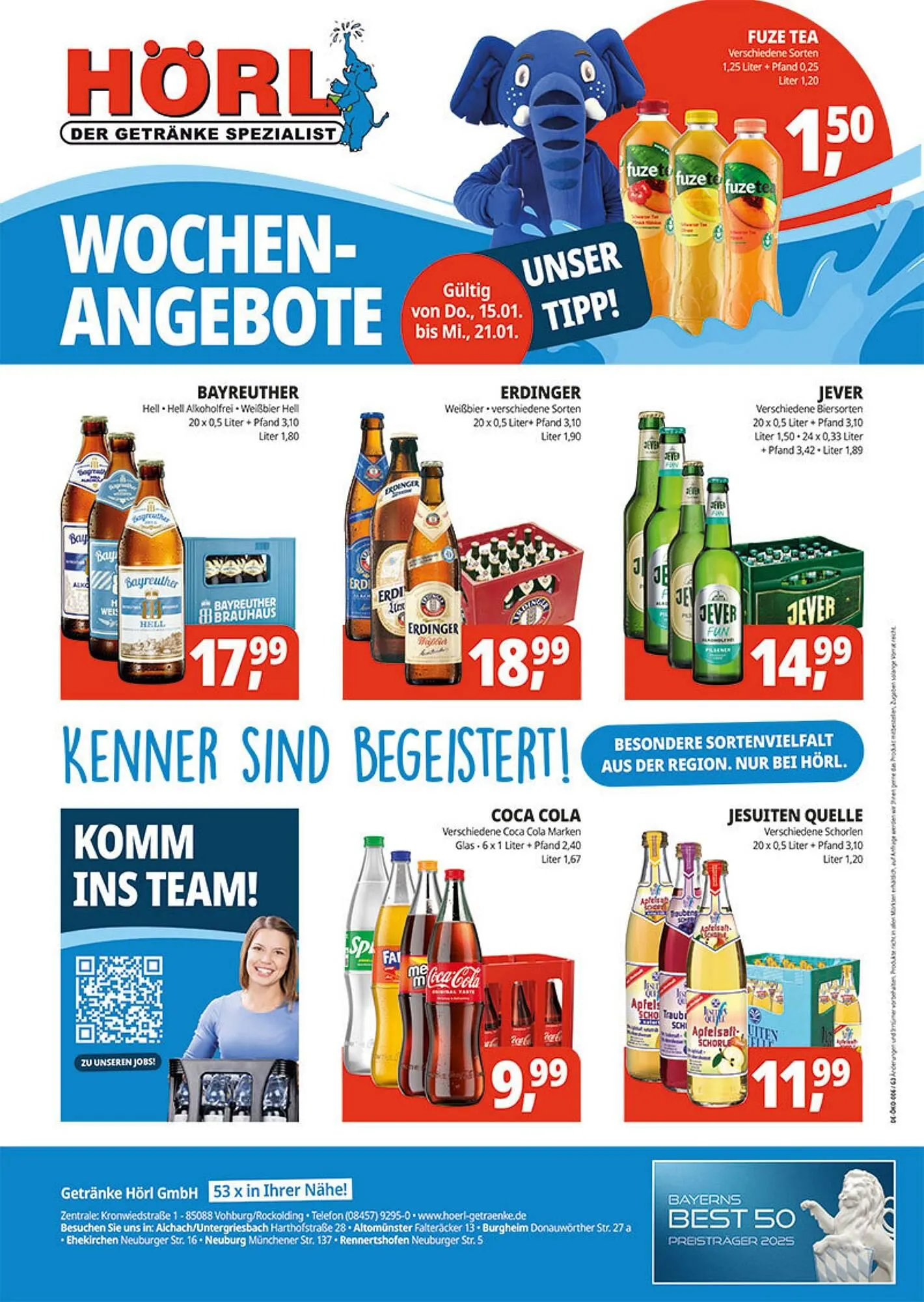 Hörl Getränke Prospekt von 15. Januar bis 21. Januar 2026 - Prospekt seite 1