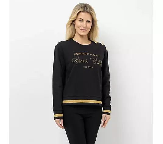 Wählen Sie Ihre Variante: SCHIFFHAUER MUNICH® Sweatshirt Rundhalsausschnitt Zierknöpfe leger weit