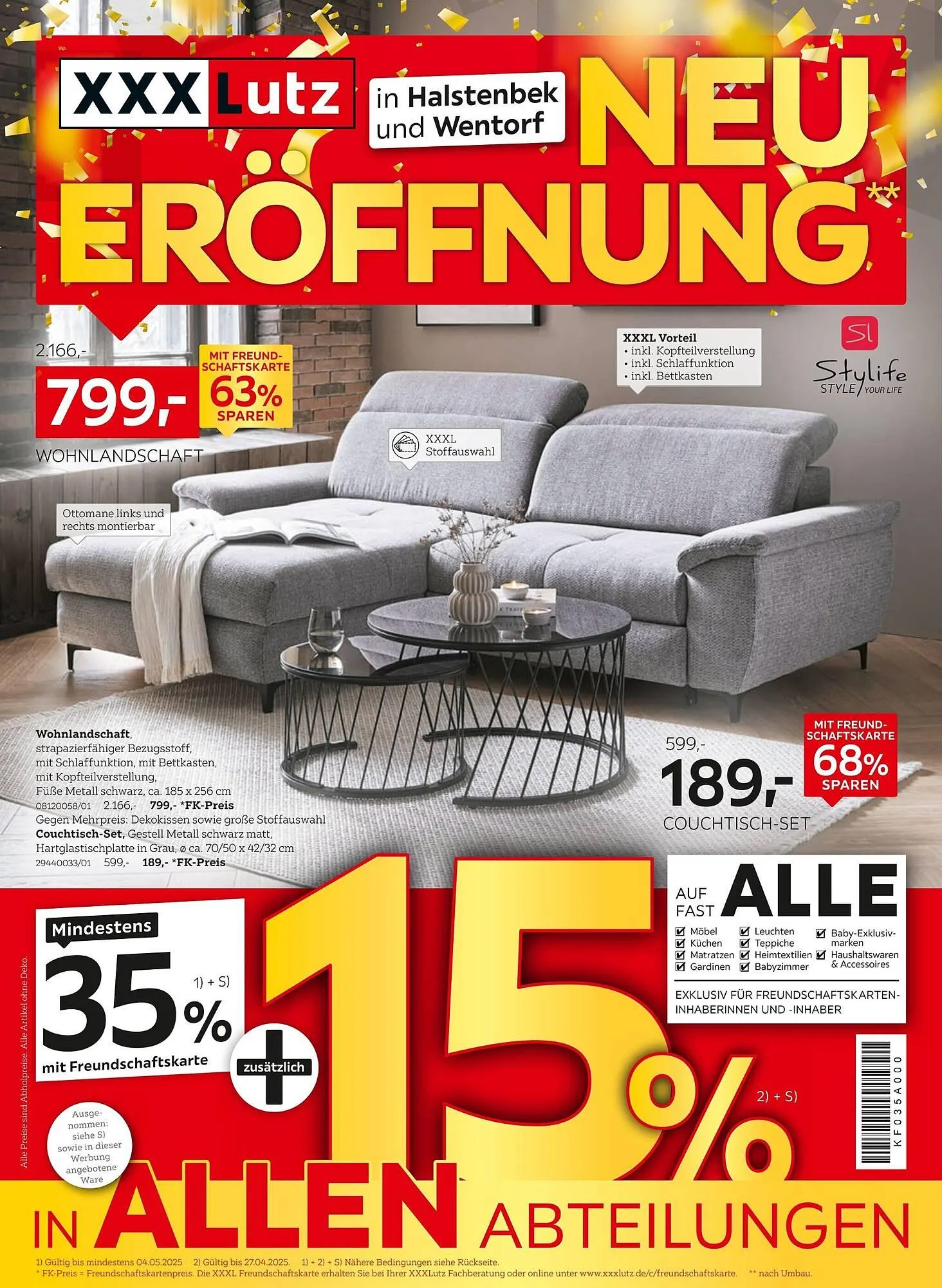 XXXLutz Prospekt von 21. April bis 27. April 2025 - Prospekt seite 1