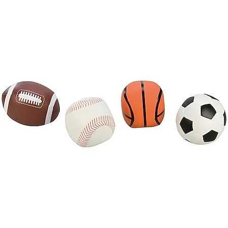 Soft-Sportbälle 10 cm, 4er-Set, Netz